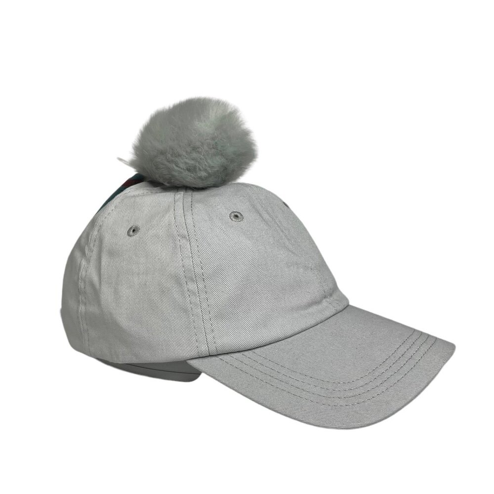 Bunny Tail Hat Adult Size Snap Back Gray Fuzzy Ball Rabbit Easter New